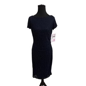 NWT size 2 . JS collection beaded navy dress z